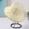 Chapéu de Pescador Japonês Estilo Hepburn com Pregas e Topo Reto, Chapéu de Sol Versátil para Exterior Que Faz o Rosto Parecer Menor, Adequado para Viagens e Caminhadas, Chapéu Refrescante
