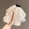 Pin para Coleta de Seda Bordada Color Blanco Crudo de Alto Gama Coreano, Ambiente Romántico, Pasador de Pelo Estilo Hada