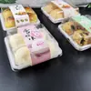 Doce de Carne Folhado Massa Folhada Massa de Gema de Ovo Massa de Neve Bolo de Arroz Glutinoso Bolo da Lua Pele de Neve Caixa de Embalagem Caixa de Fundo Branco 4 Peças Embaladas Individualmente