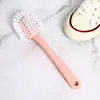 Cepillo de plástico resistente de cinco lados para zapatos, cepillo de lavandería, cepillo de cerdas suaves con mango largo, cepillo multifunción para zapatos