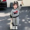 Conjunto de Primavera para Meninas Estilo Coreano Coelho Desenho Animado Conjunto Esportivo Sudadore de Primavera e Calça Comprida para Bebê Conjunto de Duas Peças Estilo Primavera Infantil
