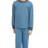 Nuevo conjunto de ropa interior térmica para niños de otoño e invierno, hecho con lana y seda, engrosado para abrigar, antibacteriano y de diseño sin costuras, adecuado tanto para niños como para niñas, para usar en casa y como pijama