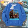 Moletom Delta Force Clothing Temático de Ação Lobo Vermelho Corrosão Rosa Dourada Gola Redonda para Homens e Crianças Manga Longa