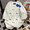Camiseta de Manga Corta para Mujer con Estampado de Perro Estilo Americano Marca de Moda 2025 Verano Estilo Ins Versátil Casual Holgado