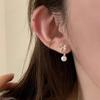 Estilo Coreano Estilo Dulce Aretes de Perla con Lazo 2025 Nueva Llegada Lujo Ligero Diseño de Nicho Aretes con Sentido Avanzado