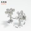 Pendientes de Acero de Titanio con un Toque de Lujo Ligero y de Gama Alta, Incrustados con Circonita, Versátiles para Invierno, Tachuelas Brillantes para el Cartílago, Joyería Espiral Transfronteriza para Mujer