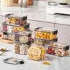 Caixa de armazenamento hermética compartimentada para uso doméstico, ideal para armazenar flores secas, chá e frutas secas; recipientes transparentes herméticos para armazenar grãos e outros produtos secos