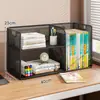 Estante de Mesa Multicamadas Pequena Estante de Armazenamento de Livros Armário de Armazenamento Mesa de Estudante Estante Vertical Porta-Arquivos de Escritório