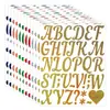 Pegatinas de Letras Arena Dorada de 2 pulgadas Brillantes Multicolor Regalos para Fiestas Navideñas de Graduación Arreglo de Boda DIY Pegatinas de Letras