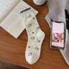 Nuevos Calcetines de Dibujos Animados Hello Kitty estilo Girly para Otoño/Invierno 2026 Algodón Peinado Versátiles Encaje Estilo Escolar Cálidos Estilo Japonés Apilables