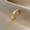 Anillo Abierto Blanco para Mujer, Estilo Ins, Nicho, Gama Alta, Moderno, Único, Versátil, Anillo de Dedo Índice de Moda