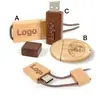 Pen drive oval de madeira U gratuito para prova 8g pen drive de presente U de bambu pêssego U 16g laser