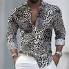 Camisa de botões estampada de leopardo europeia e americana da Amazon, blusa feminina estampada nova