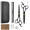 Tijeras de Belleza Transfronterizas Tijeras para Aseo de Mascotas Tijeras de Peluquería Herramientas Set de Punta Curva para Recorte de Pelo de Perro Tijeras de Diente Plano Suministros para el Cuidado del Cabello