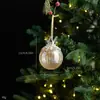 Decoraciones navideñas transfronterizas: bolas de cristal blancas de alta gama estilo francés, encaje de tira de hielo y bolas de cristal pintadas para arreglos de árbol de Navidad