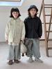 [Venta de Liquidación] Nuevo Estilo Invierno 2025 Camisa Acolchada Casual de Color Sólido para Niños Niñas Camisa Cálida de Algodón