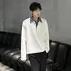 Camisa con Cuello Falso de Dos Piezas Cosido Estilo Coreano Nicho Preppy Top de Manga Larga para Hombre Trendy Cd2261