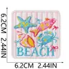 Parches bordados de vacaciones en la playa con motivos de cámara y autobús para planchar en chaquetas y mochilas, parches decorativos y etiquetas bordadas