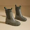 Boca Elástica Ciber Popular Botas de Lluvia Martin Moda Femenina Ropa de Exterior Botas Impermeables de Caña Media Impermeables Antideslizantes Botas de Lluvia Zapatos de Goma para Viajar