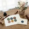 Etiquetas personalizadas de sello de cera hot stamping de dos colores, sellos con logotipo de sello de cera en relieve y pegatinas para sobres y cuadernos