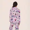 2026 Novo Modelo Tk Exportação Amazon Peça Única Grupo de Meninas Kpop Estampado Seda Leite Pijama Longo Roupão Feminino