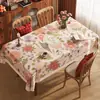 Mantel de comedor estilo americano, impermeable, a prueba de aceite, lavable, resistente al calor, mantel de mesa de PVC, rectangular, lujo ligero, sensación de alta gama, mantel de mesa de centro