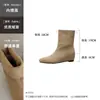 Nueva colección Otoño/Invierno 2026 para mujer: Botines de moda estilo coreano con punta cuadrada, con un aumento de altura interior de 6 cm, estilizan y son versátiles, con un diseño de solapa y estilo de botín corto