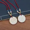 Colgante de moneda Shangui hecho de plata tibetana, colgante de moneda de cinabrio estilo chino vintage, accesorio de collar de hebilla de paz retro