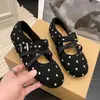 Sapatos Mary Jane Femininos 2026 Retro Bolinhas Franceses Renda Francesa de Amarrar Baixo Sapatilhas de Salto Baixo Outono Plano de Fundo Novo Estilo