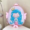 Mochila escolar de dibujos animados para jardín de infantes, nueva para niños y niñas de 2 a 5 años, linda mochila de cáscara de huevo de sirena
