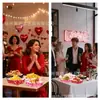 Tp060 Export Día de San Valentín Corazón Labios Noche de Película Fiesta Snacks Dulces Palomitas Bandeja Caja de Papel