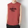 Chaleco deportivo de algodón puro para hombre, camiseta holgada de verano para fitness, sin mangas, de algodón, con estampado de letras y vallas de baloncesto.