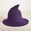 Sombrero de Bruja Hilo de Algodón Transfronterizo Europeo y Americano Sombrero de Bruja para Fiesta para Mujeres, Hombres y Niños Sombrero de Halloween Tejido Sombrero de Mago Puntiagudo