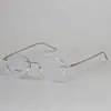 Gafas Ovaladas Sin Montura de Titanio Puro Estilo Huevo de Pato Ultraligeras Anti-Luz Azul Patas Finas Corte de Moda para Mujeres de Negocios 8195 Gafas Sin Montura