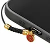 Tapón de puerto de carga de teléfono móvil con anillo de cordón de metal, adecuado para teléfonos móviles con puerto tipo C, accesorio colgante antipérdida enchufe de alimentación
