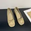 Zapatos plateados de tacón oculto para mujer, estilo francés 2026 Primavera y Otoño, Zapatos de ballet inspirados en Chanel para combinar con faldas