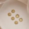 Acessórios de joias para pulseira e colar, acessórios feitos à mão, DIY, espaçador, junta, com contas, banhado a ouro cobre 14k, alta retenção de cor, suporte de flor octogonal
