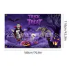 Tela de Fondo Nueva Transfronteriza para Halloween con Decoraciones de Calaveras para Montaje de Ambiente de Fiesta y Carnaval, Tela Colgante, Banderines Colgantes, Banderas