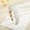 Nueva Diadema Retro de Ala Ancha con Pedrería Hecha a Mano para la Parte Superior del Cráneo Tocado Elástico de Moda Antideslizante Fabricante Venta al Por Mayor