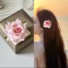 Pinza para el pelo de flor de primavera y verano, pinza lateral, foto, ambiente retro, pinza lateral, rosa artificial, accesorios para el pelo, tocado femenino