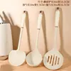 Venta al por mayor de fábrica Nuevo Simple Forma de Diamante Mango de Silicona Bicolor Utensilios de Cocina de Silicona Juego de 7 Piezas Espátula de Silicona Cuchara Cuchara para Arroz Utensilios de Cocina