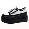 Tênis Branco Estilo Espiga de Trigo para Mulheres, Lançamento Primavera 2026 Novos Sapatos com Solado Grosso Aumentadores de Altura, Moda Casual Versátil Ins