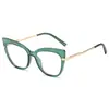 Nuevo Marco de Gafas con Patas de Resorte Metálicas Estilo Europeo y Americano Ojo de Gato Marco TR9105 Radiación Anti-computadora Gafas para Mujer