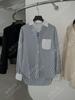 Yuran 26 Novo Modelo de Início de Primavera Fio de Algodão Modal Importado Trama Tingida Listrado Patchwork Design Amigo da Pele Respirável Camisa