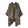 Novo Xale Quente Feminino Popular Europeu e Americano Clássico com Fenda Estampa de Leopardo Xale Grande Manto de Imitação de Caxemira Roupa de Fora para Viagem