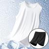 Traje Deportivo para Hombre Verano Chaleco Shorts Seda de Hielo Secado Rápido Sin Mangas Ropa de Entrenamiento Fitness Camiseta Comercio Exterior Mayorista Transfronterizo