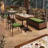 Mesa de jantar em cabine de café, móveis de jantar comerciais para pousadas e hotéis, cadeiras para área de descanso, mesas e cadeiras de jantar em madeira maciça para restaurantes do Sudeste Asiático