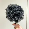 Pinza Banana de Malla con Lunares Estilo Suave para Coleta Alta para Mujer, Pasador Versátil, Pinza para el Cabello, Accesorio para el Cabello Blanco y Negro