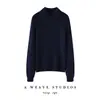 Nuevo suéter de punto para mujer de otoño e invierno 100% cachemir puro con cuello polo, estilo minimalista de lujo ligero, camiseta básica ajustada