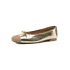 Zapatos de mujer de piel de oveja estilo francés con bloques de color 2026 nuevo modelo zapatos planos Mary Jane con corte bajo y suela blanda zapatos de ballet